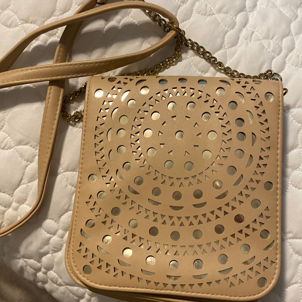 Max Edition small tan and gold crossbody
